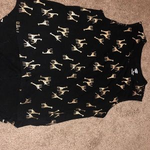 Black shirt with gold giraffe
